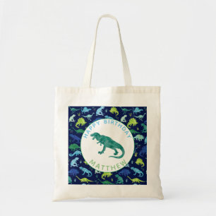 Happy Birthday Dinosaur Gepersonaliseerde Kinderen Tote Bag