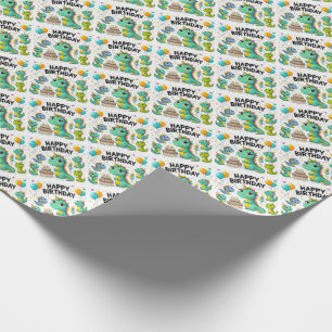 Happy Birthday Dinosaurs Cadeaupapier