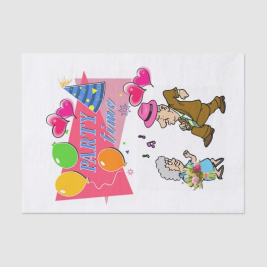 Happy Birthday-discussiestuk Tijd Tissuepapier (Voorkant)