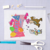 Happy Birthday-discussiestuk Tijd Tissuepapier (Craft)