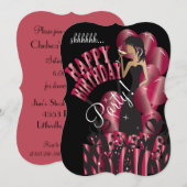 Happy Birthday Diva Girl | DIY-naam | Ruby Red Kaart (Voorkant / Achterkant)