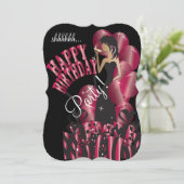 Happy Birthday Diva Girl | DIY-naam | Ruby Red Kaart (Staand voorkant)