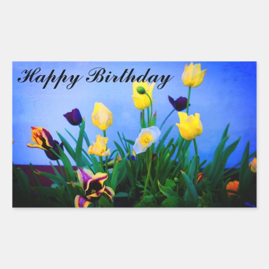 Happy Birthday Diverse Tulips #2 Stickers (Voorkant)