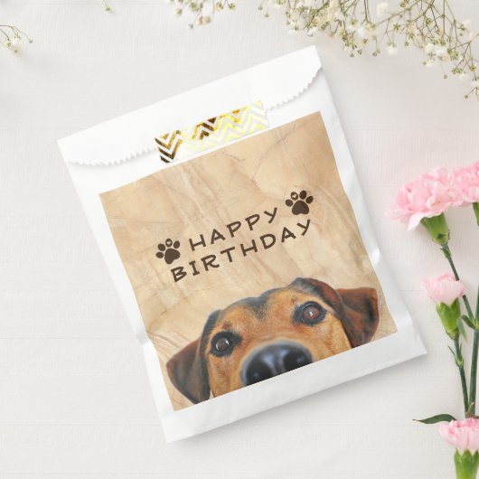 Happy Birthday Dog Face Bedankzakje (Gezegeld)