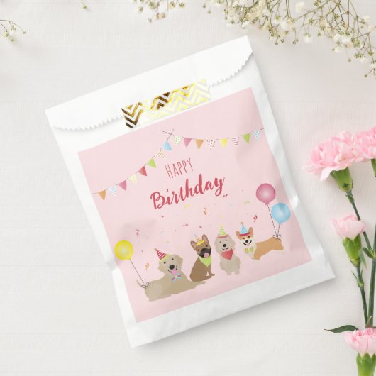 Happy Birthday Dog Party Bedankzakje (Gezegeld)