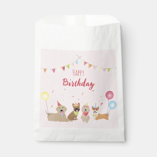 Happy Birthday Dog Party Bedankzakje (Voorkant)