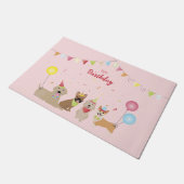 Happy Birthday Dog Party Deurmat (Schuin)