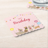Happy Birthday Dog Party Kartonnen Onderzetters (Gebogen)