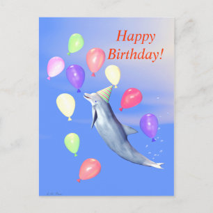 Happy Birthday Dolphin Briefkaart