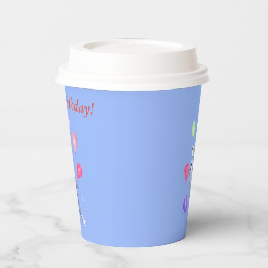 Happy Birthday Dolphin en Balloons Papieren Bekers (Links)