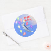 Happy Birthday Dolphin Ronde Sticker (Envelop)