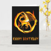 Happy Birthday Dragon Fire Kaart (Gele Bloem)