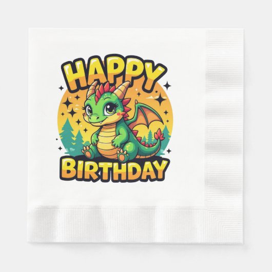 Happy Birthday Dragon Servet (Voorkant)
