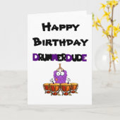 Happy Birthday Drummer Dude Kaart (Gele Bloem)