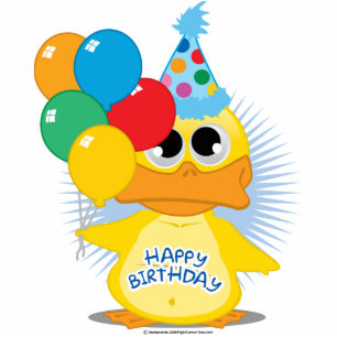 Happy Birthday Duck Staand Fotobeeldje