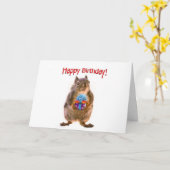 Happy Birthday Eekhoorn met Cadeau Kaart (Gele Bloem)