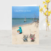 Happy Birthday: een dagje naar het strand Kaart (Gele Bloem)