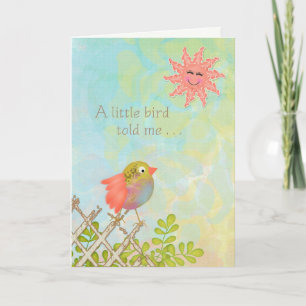 Happy Birthday - Een kleine vogel vertelde me Kaart