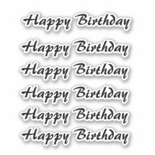 Happy Birthday Eenvoudige minimalistische typograf Sticker