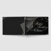 Happy Birthday– Elegant Black & Gold Birthday Gastenboek (Volledig)