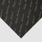 Happy Birthday Elegant Black Tissuepapier (Detail)