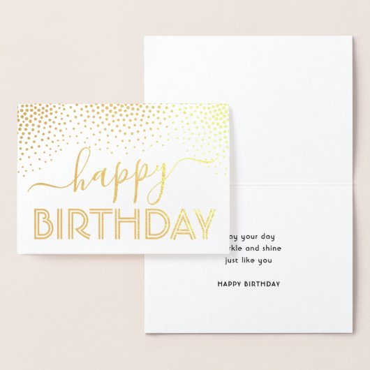 Happy Birthday Elegant Script Kraft & Silver Real Folie Kaarten (Display)