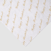Happy Birthday Elegant White Tissuepapier (Detail)