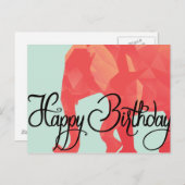 Happy Birthday Elephant Briefkaart (Voorkant / Achterkant)