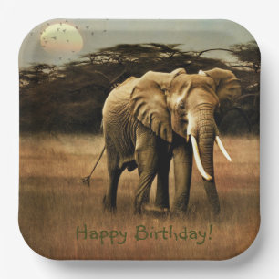 Happy Birthday Elephant Papieren Bordje