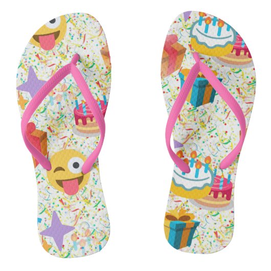 Happy Birthday Emoji Sandalen teenslippers Schoene (Voetbed)
