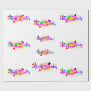 Happy Birthday en Stars - Cadeaupapier