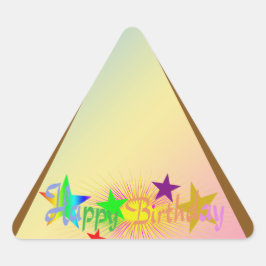 Happy Birthday en Stars - Driehoek Sticker