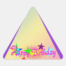 Happy Birthday en Stars - Driehoek Sticker