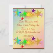 Happy Birthday en Stars - Kaart (Achterkant)