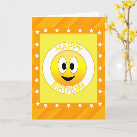 Happy Birthday Face Custom Kaart (Gele Bloem)