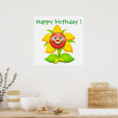 "HAPPY BIRTHDAY FACE FLOWER POSTER (Keuken)