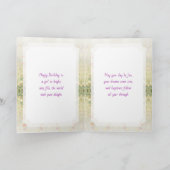 Happy Birthday Fairy Floral Themed Personalized  Kaart (Binnen)