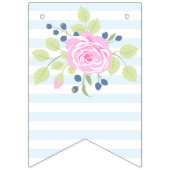 Happy Birthday Fancy Roos Blueberry Bunting Banner (Eerste vlag)