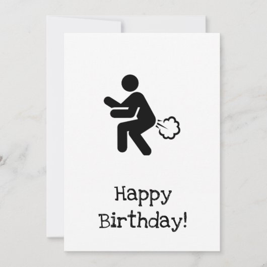 Happy Birthday Fart Card - hoop dat het een echte  Kaart (Voorkant)