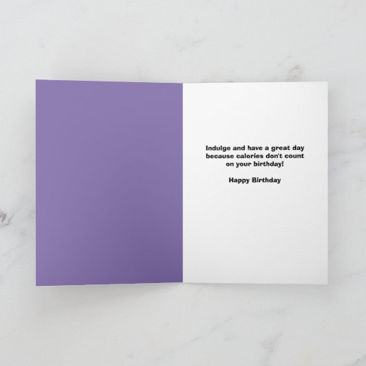 Happy Birthday Fat Cat met taart Humor Feestdagen Kaart (Binnen)