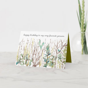 Happy Birthday Favoriete persoon Sagebrush Planten Kaart