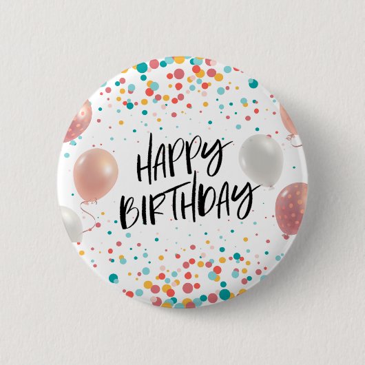 Happy Birthday-feest Ronde Button 5,7 Cm (Voorkant)