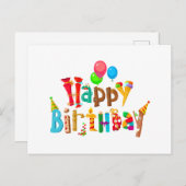 Happy Birthday Feestdagenkaart (Voorkant / Achterkant)