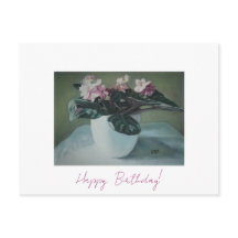 Happy Birthday fijne  roze bloemen Kaart