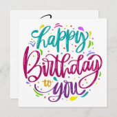 Happy Birthday Flat Card Kaart (Voorkant / Achterkant)