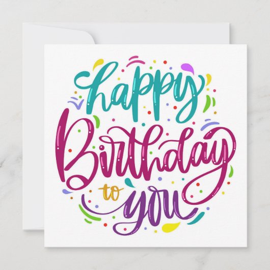 Happy Birthday Flat Card Kaart (Voorkant)