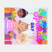 Happy Birthday Fleece Blanket (Voorkant (Horizontaal))