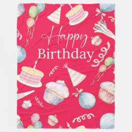 Happy Birthday Fleece Deken