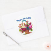 Happy Birthday Floral Basket Sticker (Envelop)