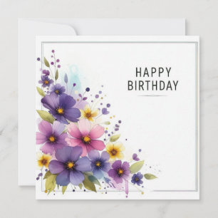 Happy Birthday Floral Card Feestdagenkaart